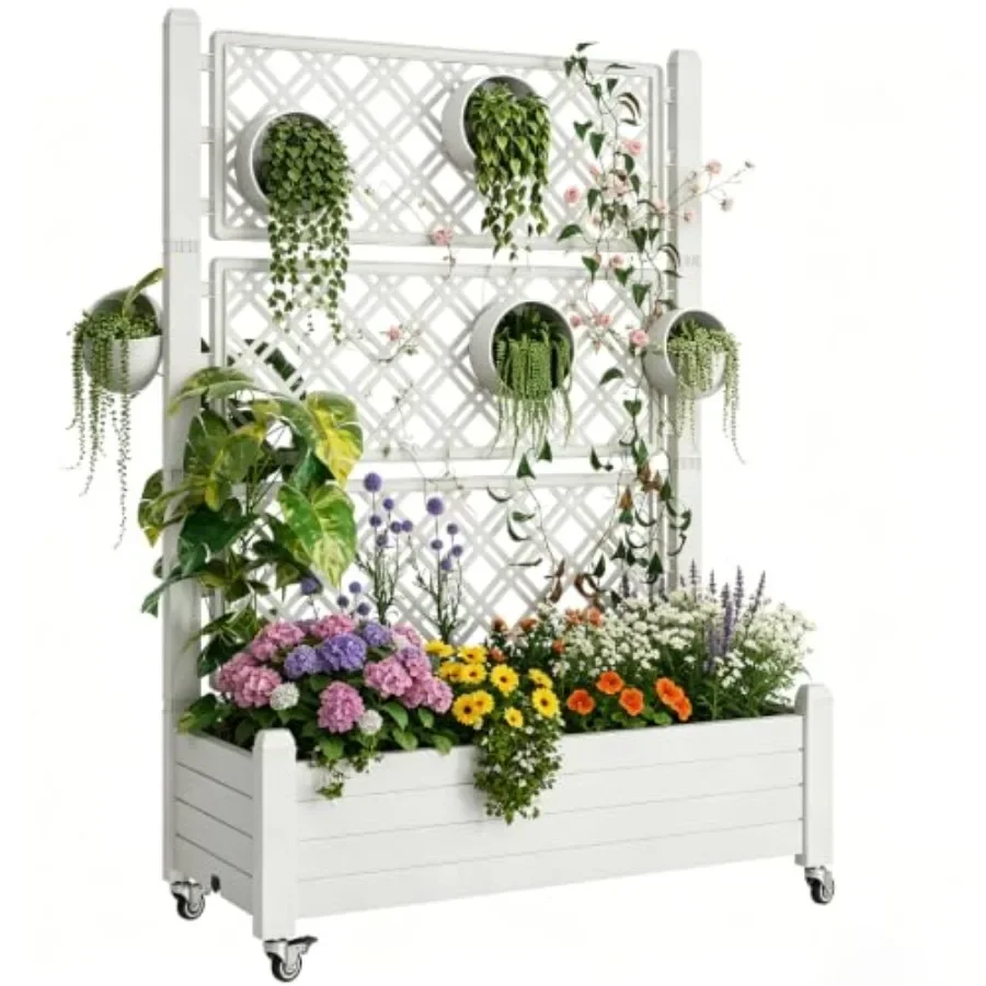 Self-Watering Planter - Trellis Raised Garden Bed, Self-Watering Planter