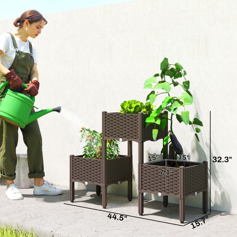 Plastic Raised Garden Bed with - Self-Watering Planter recension och pris