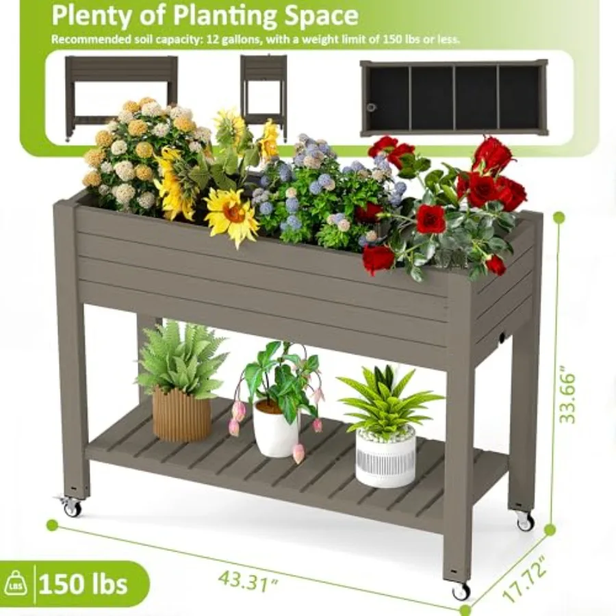 Raised Garden Bed with Legs, 3 - Self-Watering Planter recension och pris