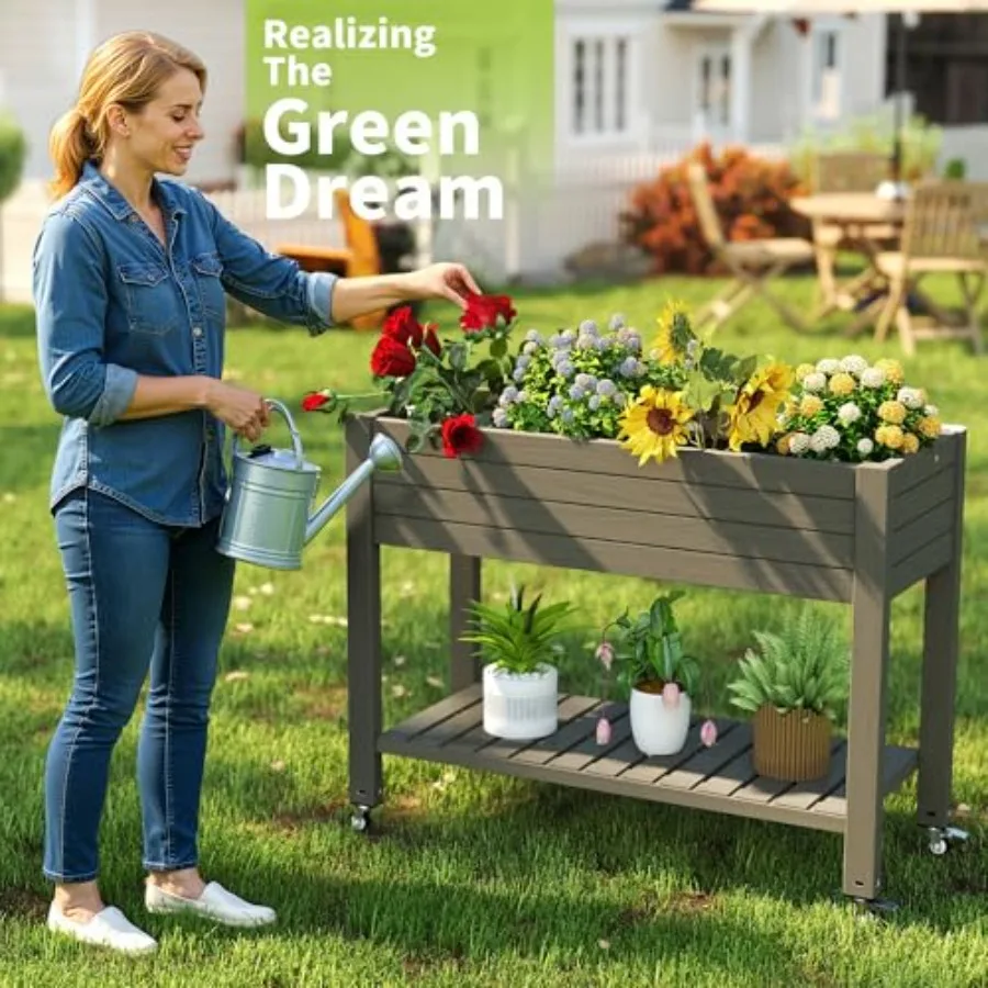 Raised Garden Bed with Legs, 3 - Self-Watering Planter recension och pris