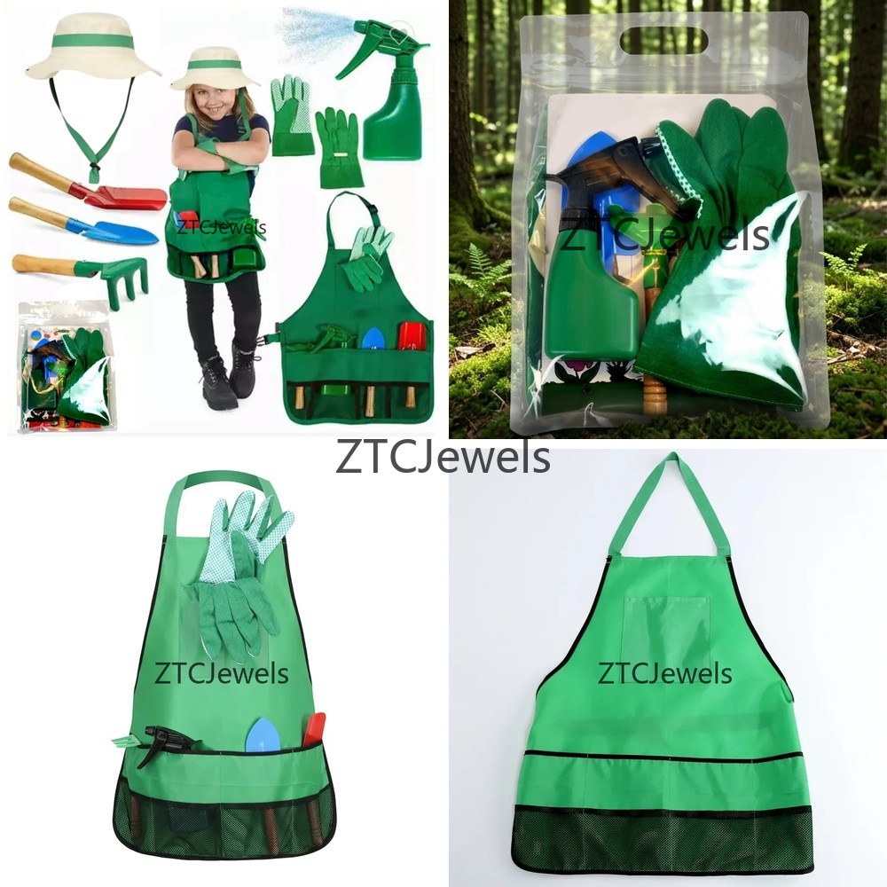 Kids Garden Apron Tool Set wit - Gardening Tools Girls recension och pris