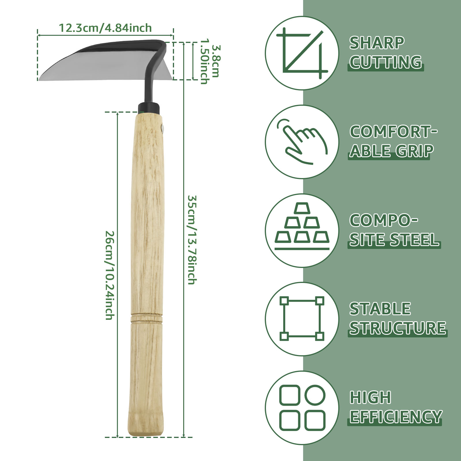 Japanese Weeding Sickle Wooden - Gardening Hand Tools Japanese recension och pris