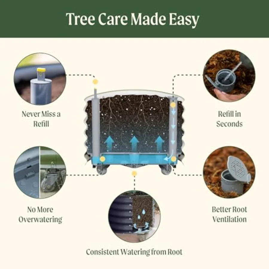Rolling Citrus Tree Planter Ge - Self-Watering Planter recension och pris