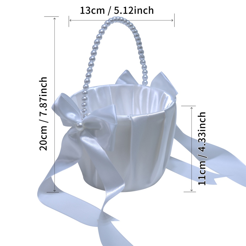 White Satin Bow Flower Girl Ba - Gardening Tools Girls recension och pris