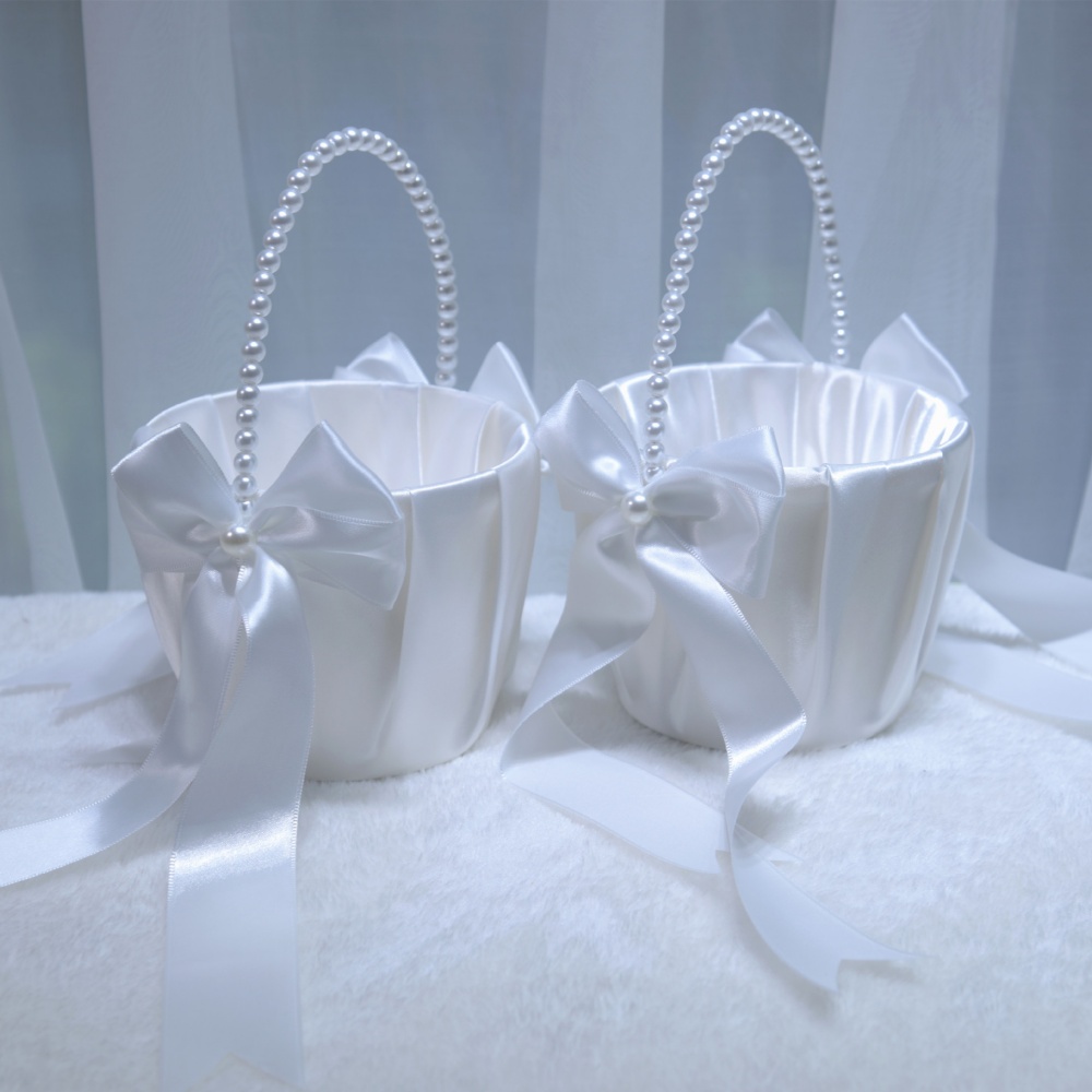 White Satin Bow Flower Girl Ba - Gardening Tools Girls recension och pris
