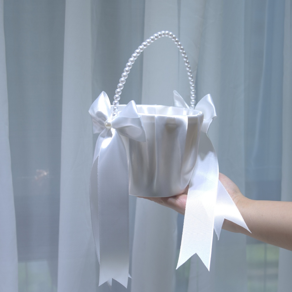 White Satin Bow Flower Girl Ba - Gardening Tools Girls recension och pris