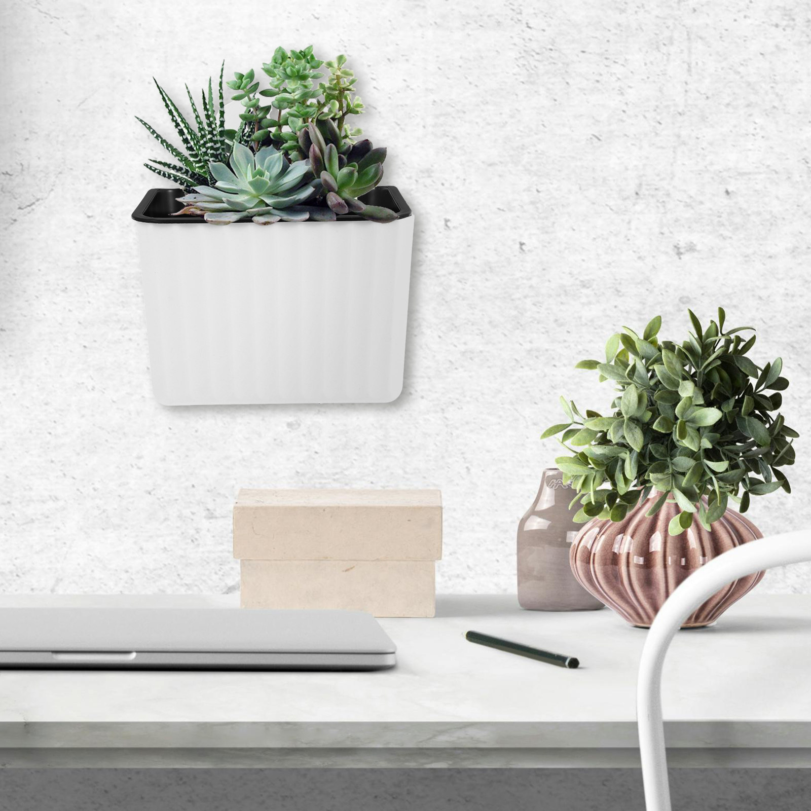 2Pcs Wall Mount Flower Pots Se - Self-Watering Planter recension och pris