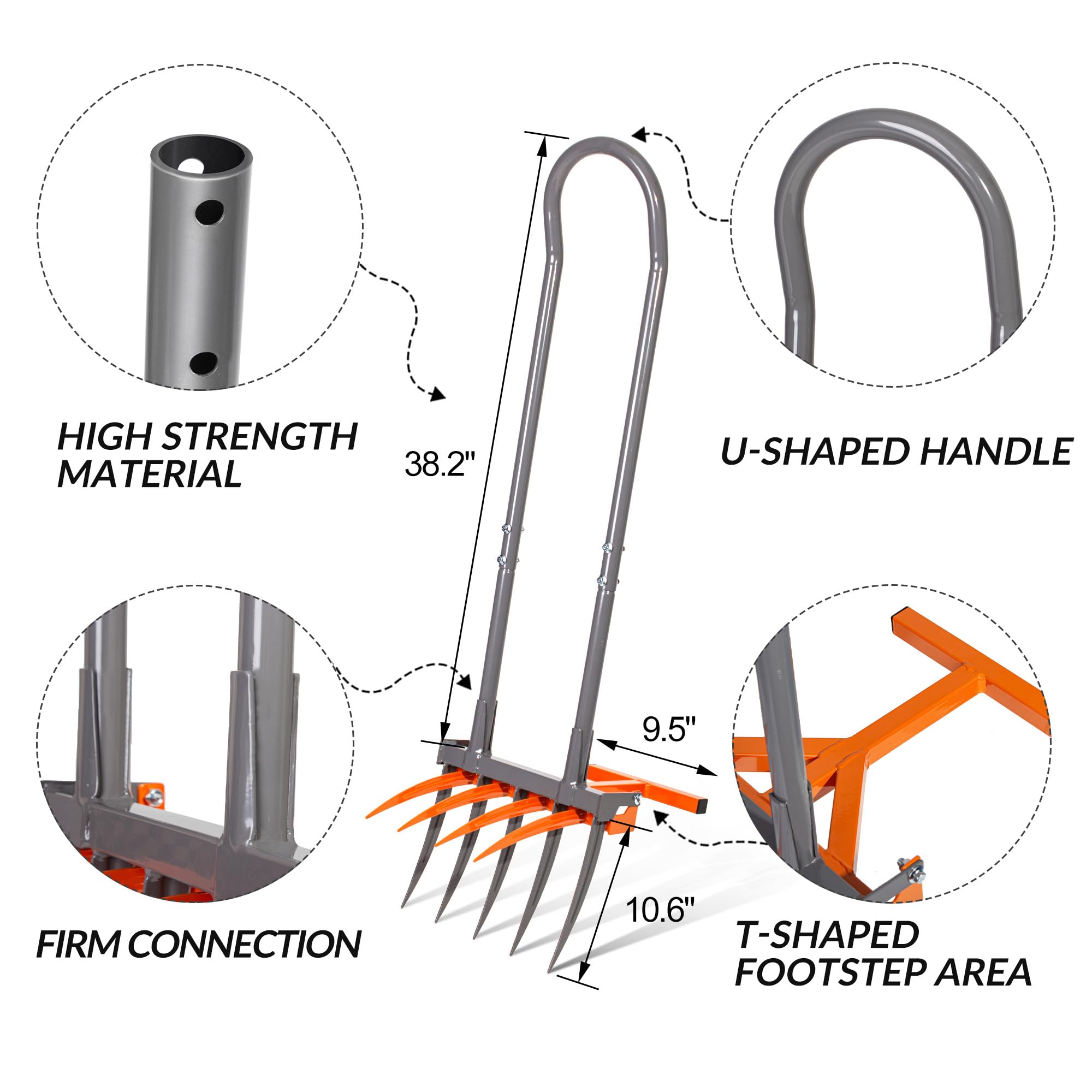 Broad Fork Heavy Duty 9-Tine H - Spade Digging Fork recension och pris